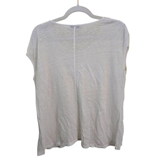 Wrap London White 100% Linen So Neck Sleeveless Lightweight Top Size L - Picture 2 of 4
